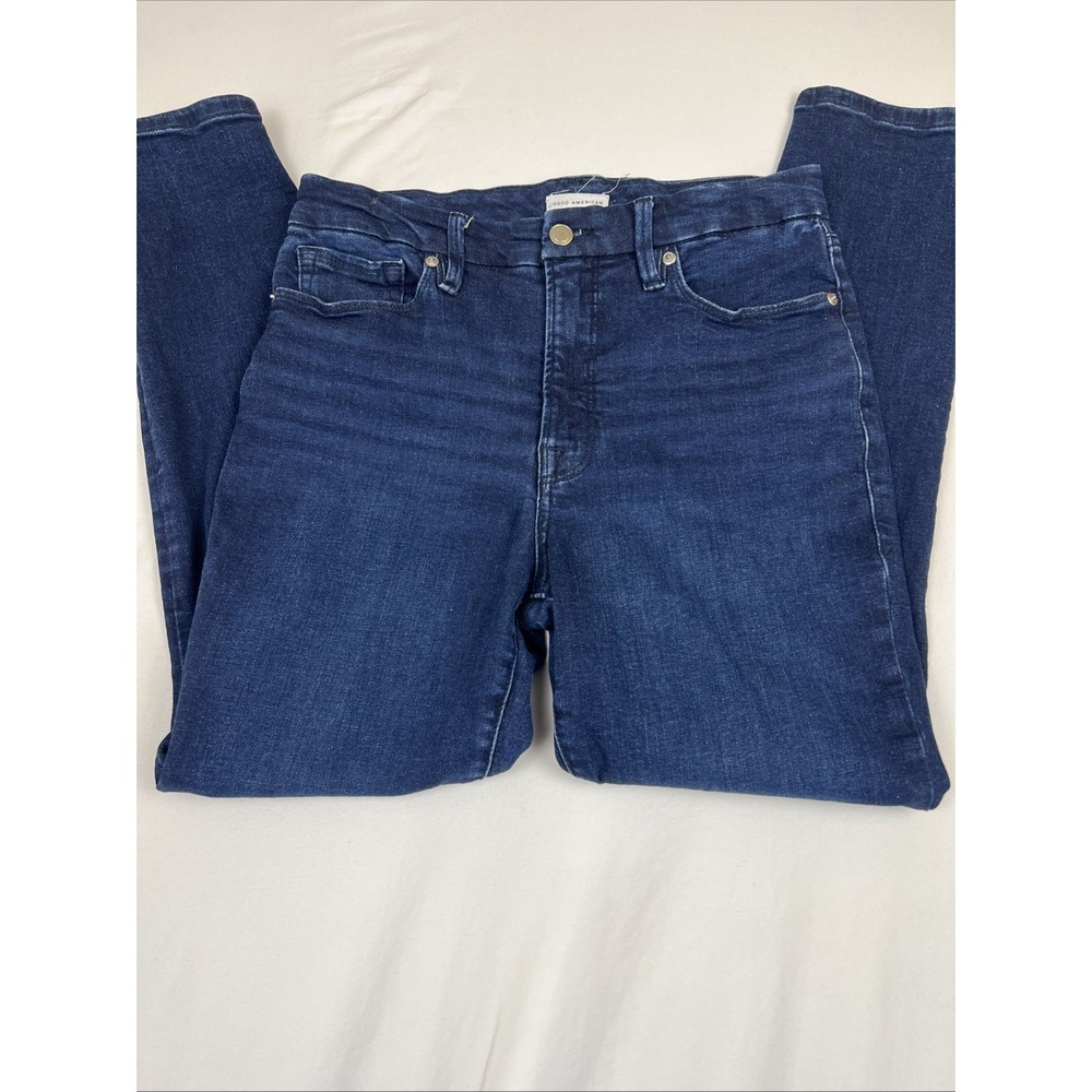Good American Good Legs Crop Skinny Jeans Blue 10 30 GLC873CET Indigo Denim